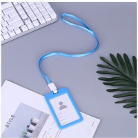 定制卡套套工作证挂绳饭卡胸卡工厂吊牌学生公交|1个体验装[收藏店铺送挂绳+内芯] 灰色[横版卡套]