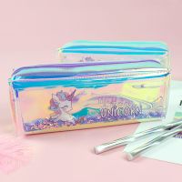 韩版少女心入油流沙笔袋女ins简约网红创意亮片透明大容量文具袋