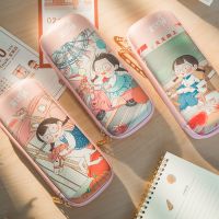 麻球童话镇卡通笔袋女生可爱文具盒带拉链文具收纳笔袋