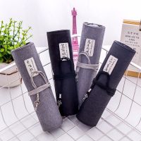 韩国创意卷笔袋简约时尚大容量铅笔袋卷笔帘初中生男女笔袋文具盒