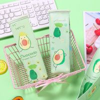 牛油果笔袋绿色清新可爱文具盒草莓少女心韩版铅笔盒网红水果笔盒