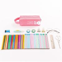 简约大容量少女心文具盒手提多功能笔袋女初中小学生韩版铅笔盒男