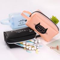 韩国简约卡通猫咪男女大容量笔袋可爱铅笔盒初中生小学生文具袋子