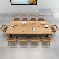实木办公桌椅组合简约现代家用餐桌大型电脑桌洽谈会议桌长条桌子