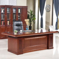 老板桌总裁桌经理桌大班台贴实木皮办公桌椅组合简约现公家具