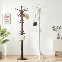 欧式实木衣帽架落地卧室现代简约挂衣架客厅多功能家用简易大衣架