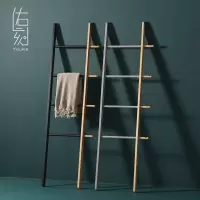 日式家用实木梯形挂衣架个性简约现代落地ins卧室靠墙简易衣帽架