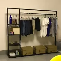 简易衣帽架铁艺卧室挂衣架子落地式家用置物收纳服装店衣服展示架