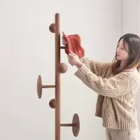 家用卧室客厅北欧现代简约日式挂衣架落地实木衣帽架创意