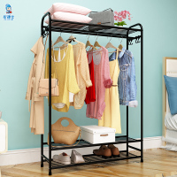 多功能衣帽架落地卧室内收纳置物铁挂衣杆衣柜式家用折叠衣服架子