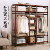 实木衣帽架创意挂衣架落地卧室衣架简易衣柜实木柜式衣服架子