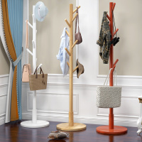 实木衣帽架北欧ins落地挂衣架子简易卧室家用衣服包置物简约现代