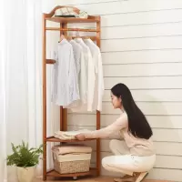 实木衣帽架落地卧室挂衣架转角衣帽架实木落地衣架衣服架子