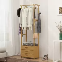 简易家用衣帽架实木卧室挂衣架落地衣架子简约现代多功能衣服架子