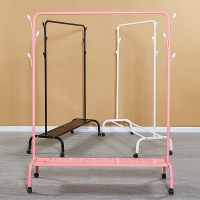 折叠落地晾衣架办公室单杆凉晒家用简易便宜卧室内挂衣服衣帽架子