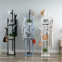 简易衣帽架实木置物架多功能现代小收纳架简约家用挂衣架落地卧室