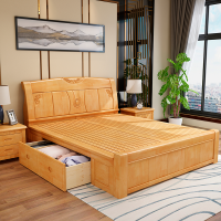 实木床1.8米双人床现代中式1.5米床经济型工主卧大床婚床工厂直销