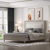 美式轻奢实木床1.8米双人床主卧大床婚床现代1.5米卧室储物高箱床