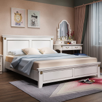 美式床实木床1.8米1.5欧式双人床北欧现代简约单人床家用主卧家具