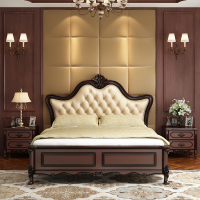 欧式实木床双人床主卧现代1.5米1.8m简欧轻奢软包美式公主床婚床