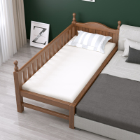 实木胡桃木儿童床拼接大床婴儿带护栏加宽边床定做男女小孩抽屉床