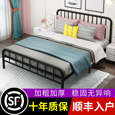 铁艺床1.5米铁架床ins网红公主出租屋1.8m单人双人床北欧简约现代