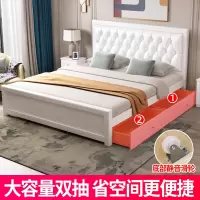 现代简约实木床落地1.8m欧式1.2单人床出租房1.5米家用主卧双人床