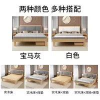 实木床1.5米现代简约双人床1.8米经济型出租房床架简易1.2m单人床