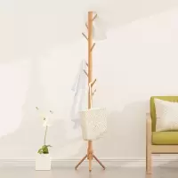 实木衣架落地卧室简约现代衣帽架家用简易衣服挂包架置物挂衣架子