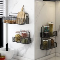 卫生间墙上置物架免打孔浴室壁挂式收纳架子卧室宿舍墙面铁艺挂篮