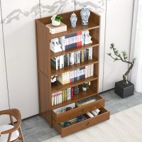 简易书架组合实木置物架现代简约创意落地学生儿童多层收纳小书柜