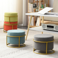 北欧凳子客厅时尚茶几矮凳网红沙发凳布艺梳妆凳铁架腿轻奢换鞋凳