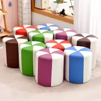 实木pu皮凳子沙发凳客厅皮墩小板凳梳化妆凳换鞋凳圆凳家用小凳子