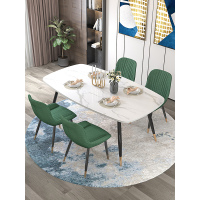 现代简约餐桌轻奢家用小户型餐桌椅组合仿大理石北欧饭桌吃饭桌子