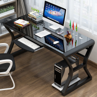 简易电脑台式桌家用卧室钢化玻璃经济型学习书桌游戏电竞电脑桌子