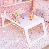 可爱床上小桌子少女宿舍收纳ins懒人桌折叠小桌板电脑桌学习书桌