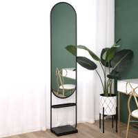 简约北欧立式镜子全身镜ins穿衣镜家用落地镜服装店试衣镜免打孔