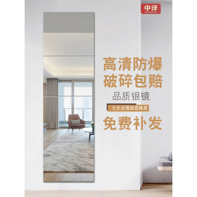 镜子全身穿衣镜全身镜家用宿舍寝室学生壁挂粘贴试衣镜子贴墙自粘