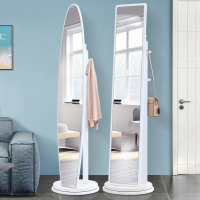 简约全身镜落地镜卧室立体式大镜子移动旋转穿衣镜女家用长试衣镜