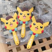 ins少女心日韩可爱皮卡丘手持随身化妆镜便携硅胶学生卡通手柄镜