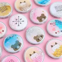 流沙化妆镜迷你翻盖小镜子可爱少女心双面镜创意便携式随身化妆镜