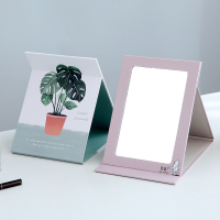 折叠化妆镜宿舍梳妆书桌面可爱大号便携台式随身翻盖式学生小镜子