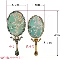 金属小镜子女化妆镜折叠台式复古风便携欧式公主手柄镜少女手持镜