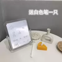 韩国ins简约chic透明亚克力无印方形双面镜化妆镜学生桌面梳妆镜