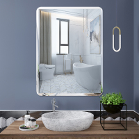 浴室镜子贴墙自粘免打孔卫生间洗手间洗漱台壁挂化妆洗脸盆挂墙式