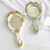 便携手柄化妆镜单面学生镜复古化妆镜公主镜美容院化妆镜子