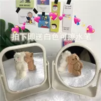 韩风chic少女心欧式简约宿舍桌面化妆镜手柄双面公主镜美容梳妆镜