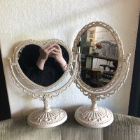 网红镜子ins风化妆镜台式少女心桌面梳妆镜北欧公主镜旋转双面镜