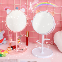 ins网红镜子折叠台式化妆镜学生宿舍桌面收纳美容便携美妆梳妆镜