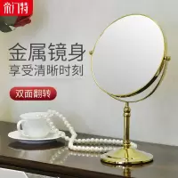 化妆镜台式双面镜子放大公主镜欧式梳妆镜大号家用桌面ins